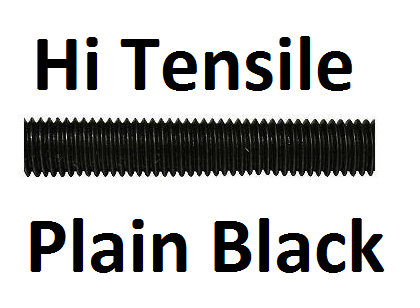 Plain Black Metric High Tensile Threaded Rod